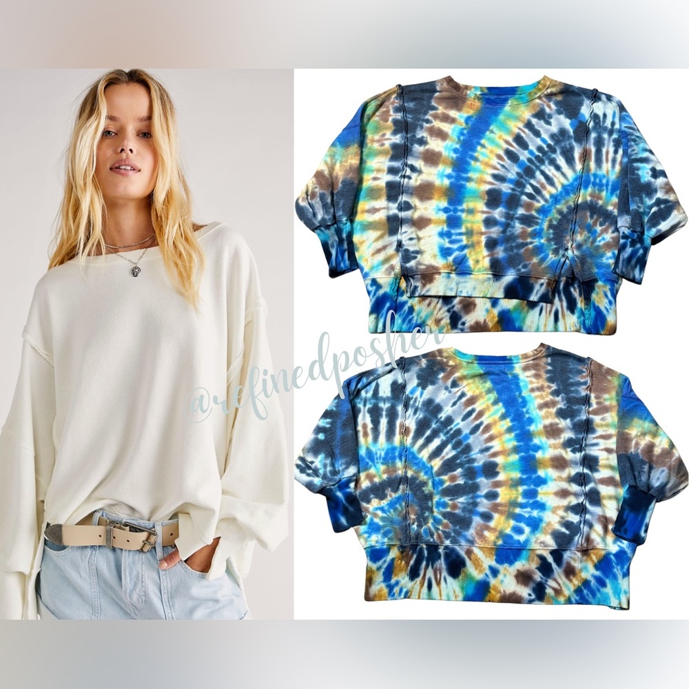 Free People We the Free Camden Sweater size XS NEW White Tie Dye